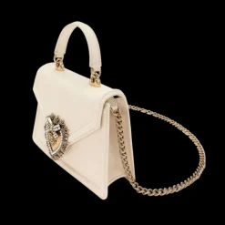 Sac porté main DOLCE & GABBANA Dévotion Petit cuir écru Cœur Or
