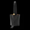 Sac porté épaule Seau LOEWE Pebble Cuir veau noir bouton Or