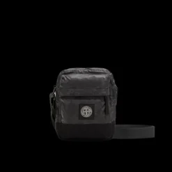 Sacoche bandoulière STONE ISLAND Mussola Gommata nylon noir bi matière