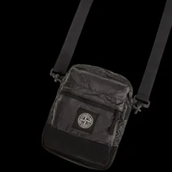 Sacoche bandoulière STONE ISLAND Mussola Gommata nylon noir bi matière