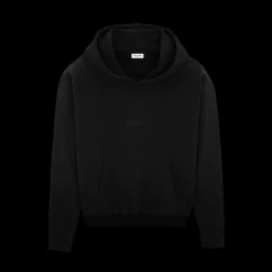 SAINT LAURENT sweat-shirt capuche molleton coton bio noir broderie saint laurent