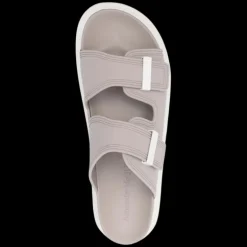 Sandale ALEXANDER MCQUEEN Hybrid boucle métal beige revolver semelle blanche