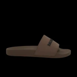 Sandale Claquette BALENCIAGA Pool gomme beige logo noir