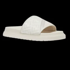 Sandale Fendi Diagonal Mule jacquard FF cuir blanc