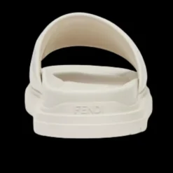 Sandale Fendi Diagonal Mule jacquard FF cuir blanc