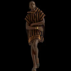 Sandales FENDI Sunshine plateforme tissu rayures Péquin marron