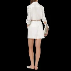 Short à pinces ALBERTA FERRETTI toile coton stretch blanc