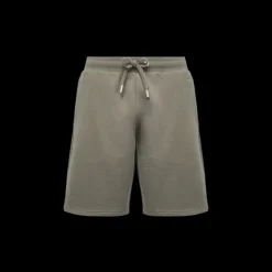 Short AMI Paris coton bio gris vert broderie cœur ton sur ton