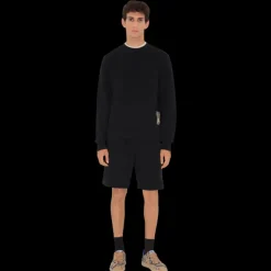 Short ample BURBERRY coton léger noir patch étiquette check beige poche