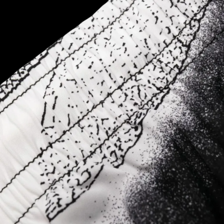 short de bain ALEXANDER MCQUEEN blanc imprimé Dragonfly libellule noire