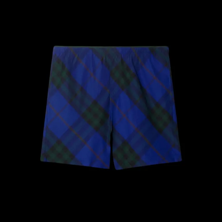 Short de bain BURBERRY à carreaux bleu roi check vert