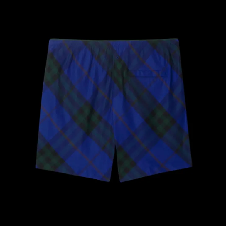 Short de bain BURBERRY à carreaux bleu roi check vert