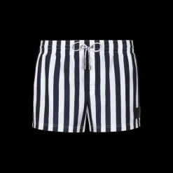 Short de bain DOLCE & GABBANA nylon blanc rayures bleu marine