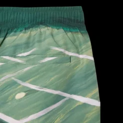 Short de bain LACOSTE nylon séchage rapide imprimé vert Tennis