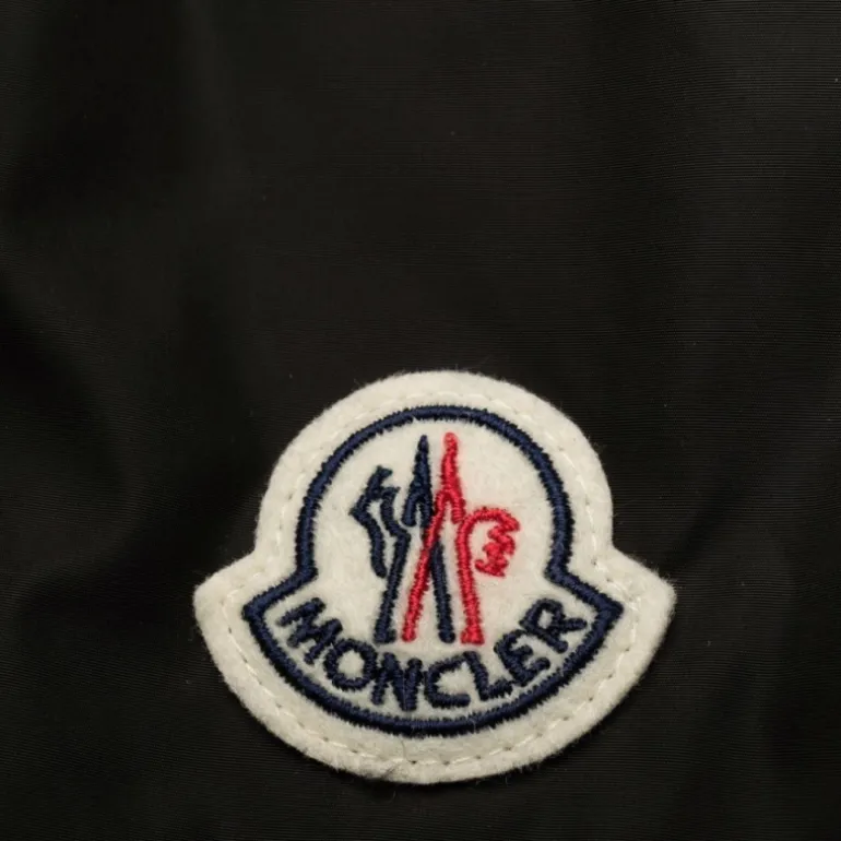 Short de bain MONCLER nylon noir patch logo blanc