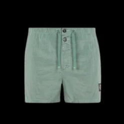 Short de bain STONE ISLAND nylon vert d'eau boutons
