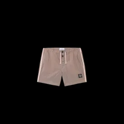 Short de bain STONE ISLAND taille élastique cordon nylon métal vieux rose