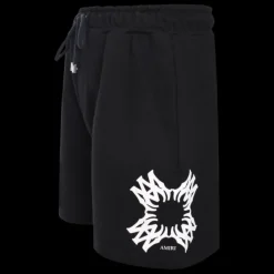 Short de sport AMIRI coton jersey noir  multi logo blanc