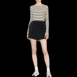 short en velours MONCLER coton bleu marine patch logo