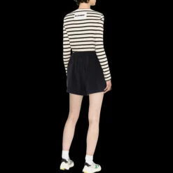 short en velours MONCLER coton bleu marine patch logo