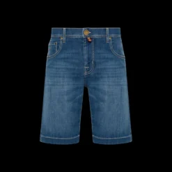 Short JACOB COHEN Nicolas slim taille basse jean denim bleu poches