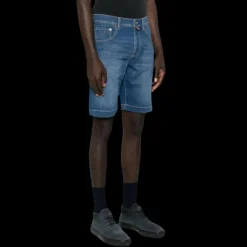 Short JACOB COHEN Nicolas slim taille basse jean denim bleu poches