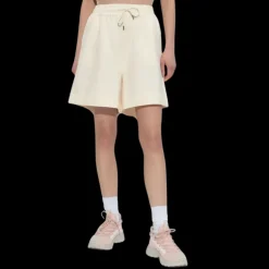 Short MONCLER taille élastique coton beige clair