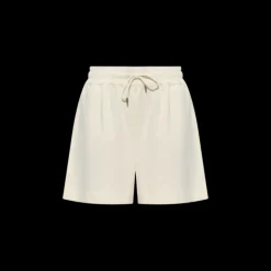 Short MONCLER taille élastique coton beige clair