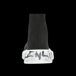 Sneaker BALENCIAGA Speed 2.0 Graffiti maille noir semelle blanche tag noir