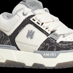 Sneaker Basket AMIRI MA-1 cuir blanc denim noir bandana