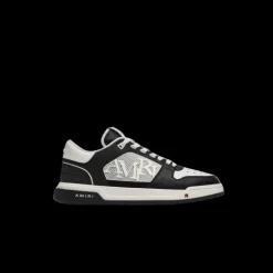 Sneaker basse AMIRI Classic Low MA Quad cuir noir gris logo embossé