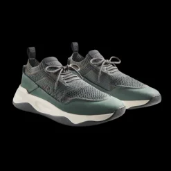 Sneaker basse BERLUTI Shadow maille Scritto vert cuir nubuck