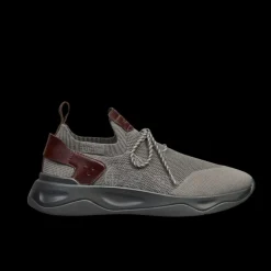 Sneaker BERLUTI Shadow scritto Maille gris anthracite Cuir marron