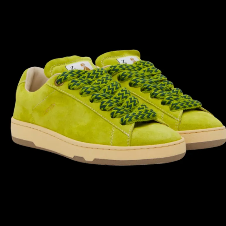 Sneakers baskets LANVIN Curb Lite cuir veau vert Absinthe