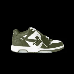 Sneakers OFF WHITE Out of Office cuir blanc vert kaki