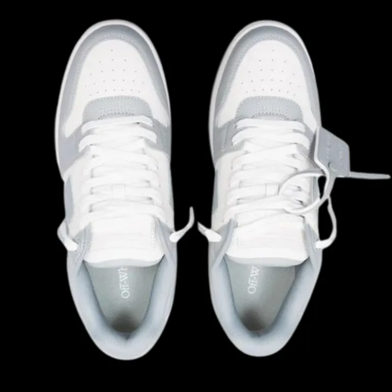 Sneakers OFF WHITE Out of Office cuir blanc gris bleuté