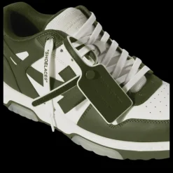 Sneakers OFF WHITE Out of Office cuir blanc vert kaki