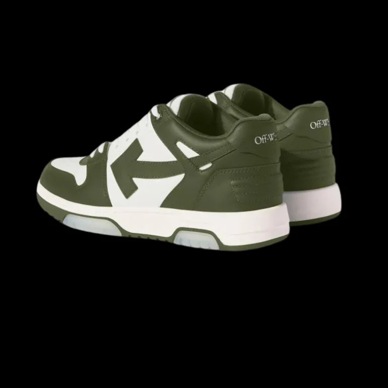 Sneakers OFF WHITE Out of Office cuir blanc vert kaki
