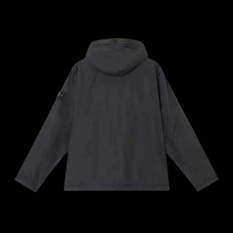 STONE ISLAND Veste à capuche zippée nylon recyclé Crinkle Reps noir