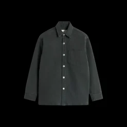 Surchemise à pressions AMI Paris jeans denim noir délavé broderie logo