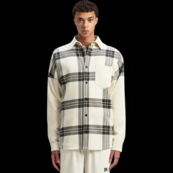 Surchemise écru carreaux Palm Angels noir dos