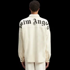 Surchemise écru carreaux Palm Angels noir dos