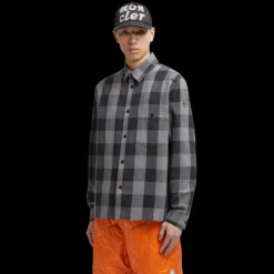 Surchemise Moncler x Mercedes-Benz by NIGO coton carreaux gris noir