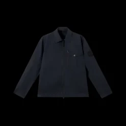 Surchemise zippée  STONE ISLAND Ghost coton noir badge ton sur ton