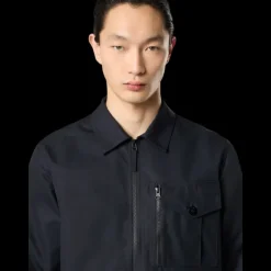 Surchemise zippée  STONE ISLAND Ghost coton noir badge ton sur ton