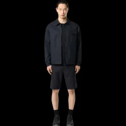 Surchemise zippée  STONE ISLAND Ghost coton noir badge ton sur ton