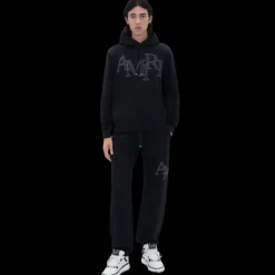 Sweat à capuche AMIRI coton noir logo noir