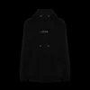 sweat à capuche LANVIN coton noir logo brodé argent
