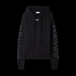 sweat à capuche OFF-WHITE Flèches Diag blanc surpiqures