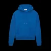 Sweat à capuche SAINT LAURENT molleton coton bio bleu electrique broderie logo
